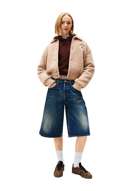 Bomber stile college in sherpa con logo MALTED MILK Tommy Hilfiger | DW0DW21666GUQ